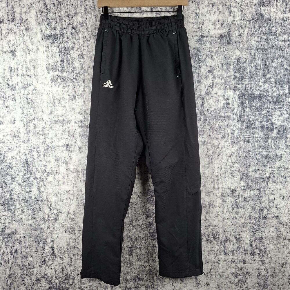 Adidas Mens S Black Track Pants Mesh Lined Athletic Training Warm Up 9623A